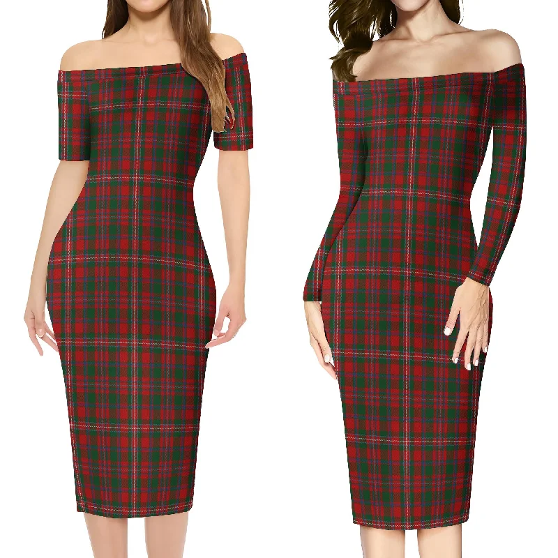 MacKinnon (McKinnon) Tartan Off Shoulder Lady Dress Neutral tone unclassified dresses