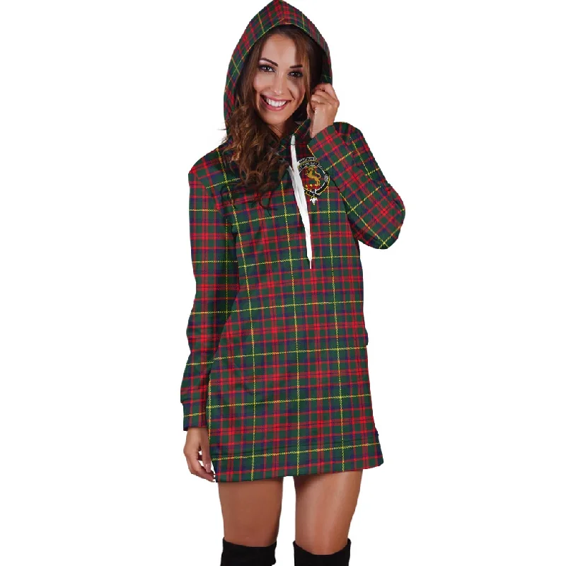 MacKintosh Hunting Modern Tartan Hoodie Dress with Family Crest Discounted unclassified dresses