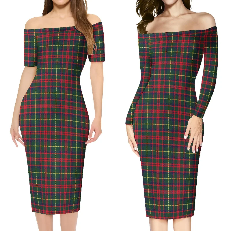 MacKintosh Hunting Modern Tartan Off Shoulder Lady Dress Comfortable unclassified dresses