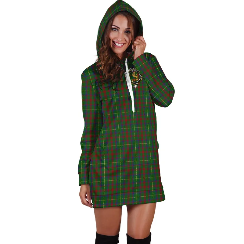 MacKintosh Hunting Tartan Hoodie Dress with Family Crest Sequin unclassified dresses