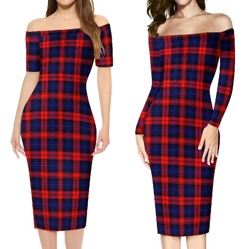 MacLachlan Modern Tartan Off Shoulder Lady Dress Smocked unclassified dresses