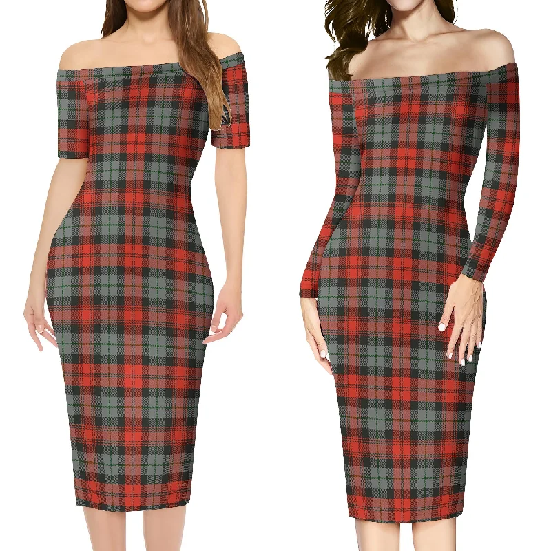 MacLachlan Weathered Tartan Off Shoulder Lady Dress Everyday wear unclassified dresses