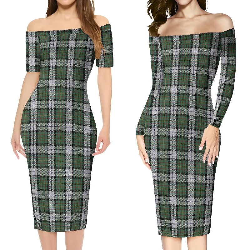 MacLaren Dress Tartan Off Shoulder Lady Dress Plus size unclassified dresses