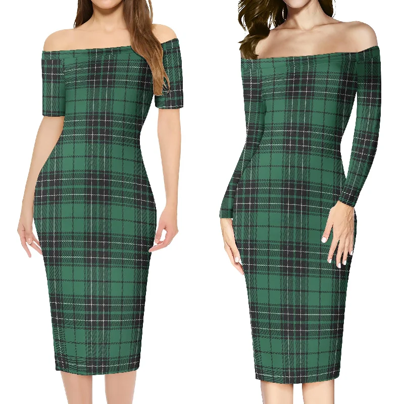 MacLean Hunting Ancient Tartan Off Shoulder Lady Dress Trendy new unclassified dresses