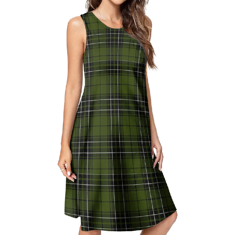 MacLean Hunting Tartan Womens Casual Dresses Velvet unclassified dresses