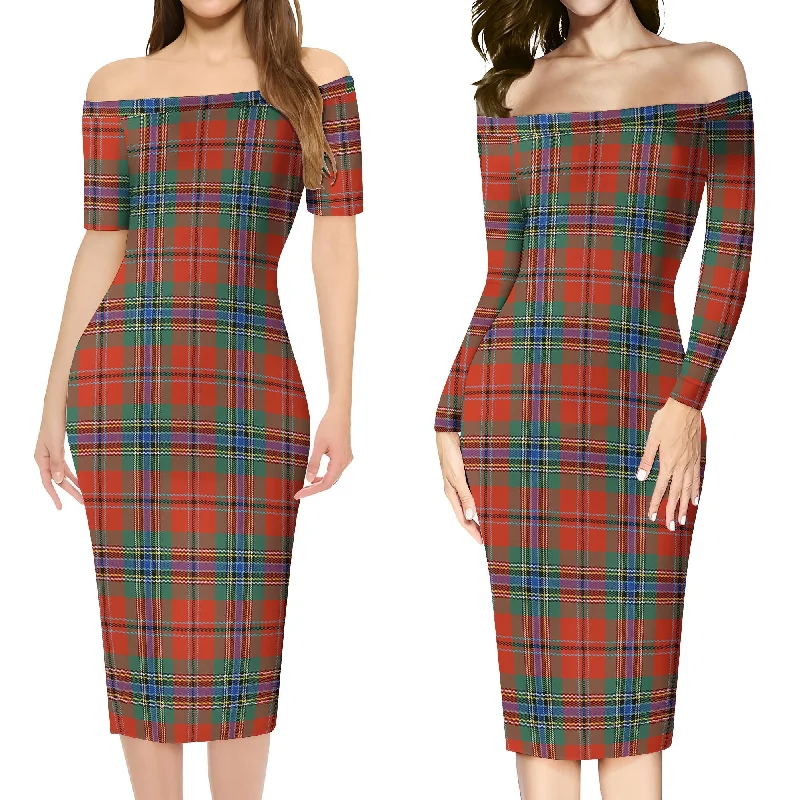 MacLean of Duart Ancient Tartan Off Shoulder Lady Dress Summer unclassified dresses