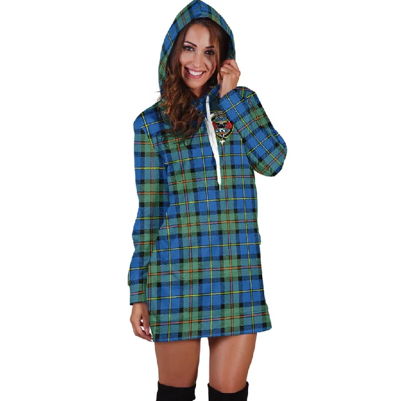 MacLeod of Harris Ancient Tartan Hoodie Dress with Family Crest Vacation unclassified dresses