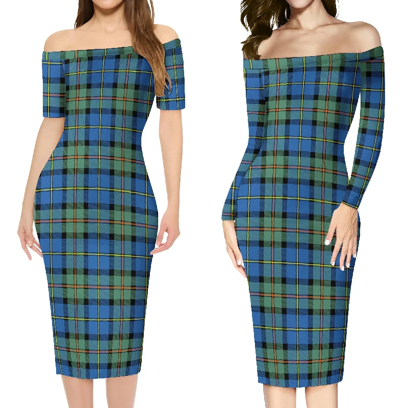 MacLeod of Harris Ancient Tartan Off Shoulder Lady Dress Popular unclassified dresses