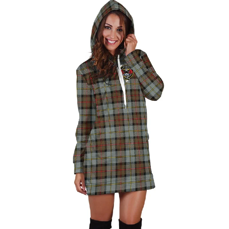 MacLeod of Harris Weathered Tartan Hoodie Dress with Family Crest Printed unclassified dresses