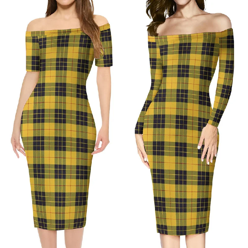 MacLeod of Lewis Ancient Tartan Off Shoulder Lady Dress Budget-friendly unclassified dresses