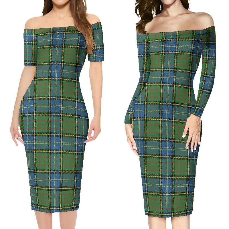 MacMillan Hunting Ancient Tartan Off Shoulder Lady Dress Short unclassified dresses