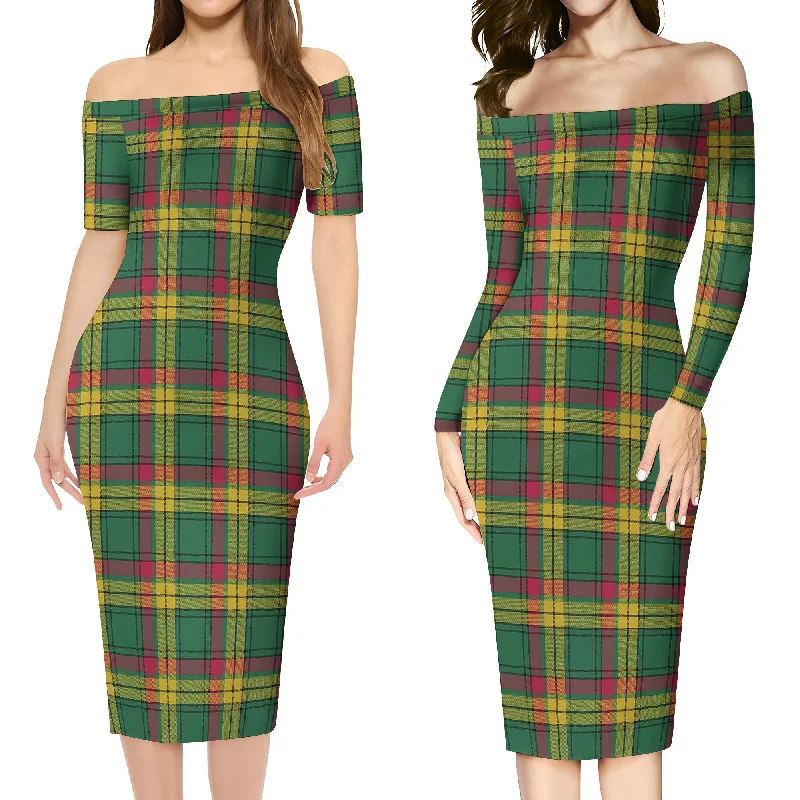 MacMillan Old Ancient Tartan Off Shoulder Lady Dress Women's unclassified dresses