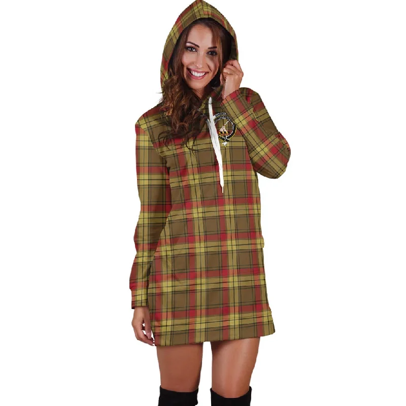 MacMillan Old Weathered Tartan Hoodie Dress with Family Crest Vintage unclassified dresses