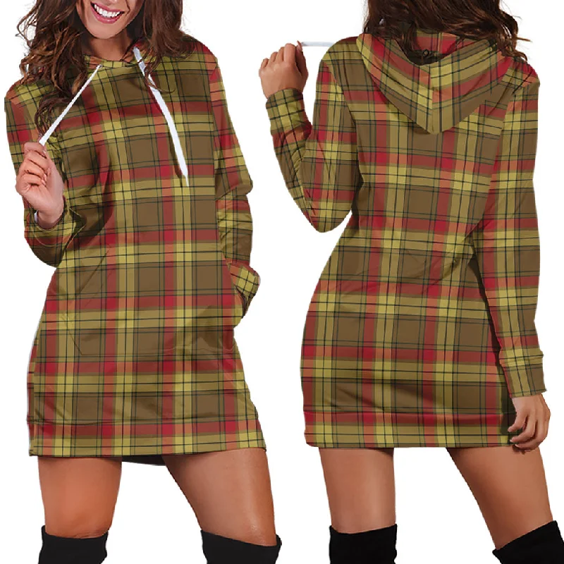 MacMillan Old Weathered Tartan Hoodie Dress Off-shoulder unclassified dresses