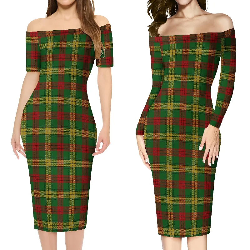 MacMillan Society of Glasgow Tartan Off Shoulder Lady Dress Long sleeve unclassified dresses