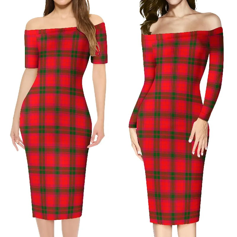 MacNab Modern Tartan Off Shoulder Lady Dress Office unclassified dresses