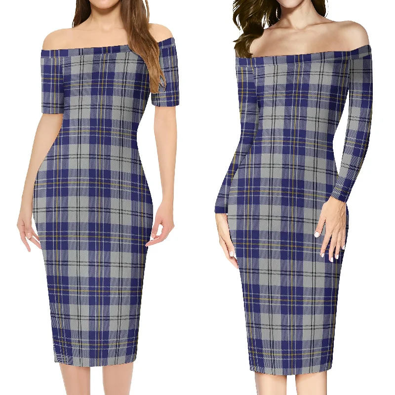 MacPherson Dress Blue Tartan Off Shoulder Lady Dress Luxury unclassified dresses