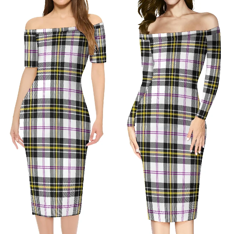 MacPherson Dress Modern Tartan Off Shoulder Lady Dress Polka dot unclassified dresses