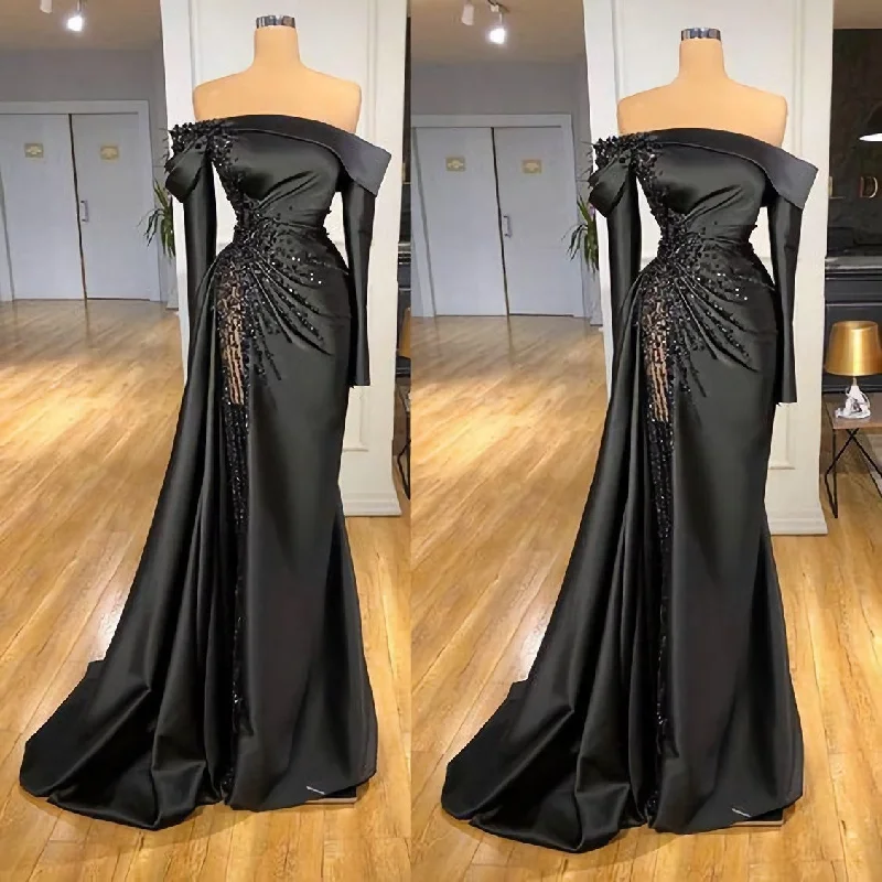 Modest Evening Dresses, Black Evening Dress, Prom Dress Popular unclassified dresses