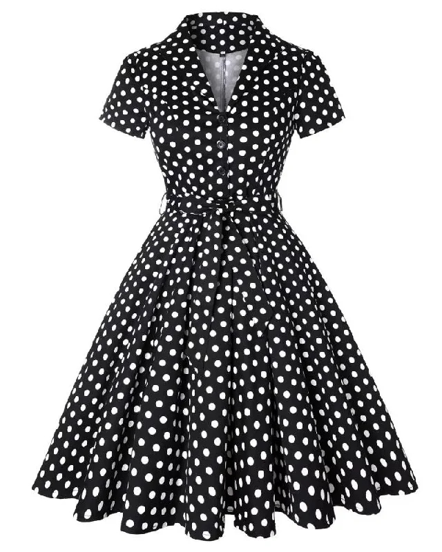 Polka Dot Vintage Swing Dress Printed unclassified dresses