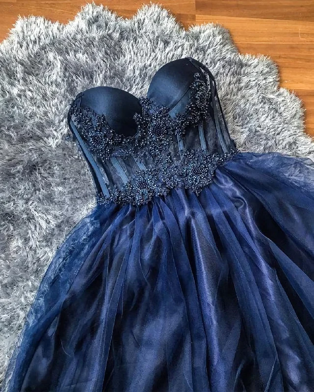 Prom Dress, Ball Gown Formal Dress, Evening Gown Navy Blue Evening Dress Trendy new unclassified dresses