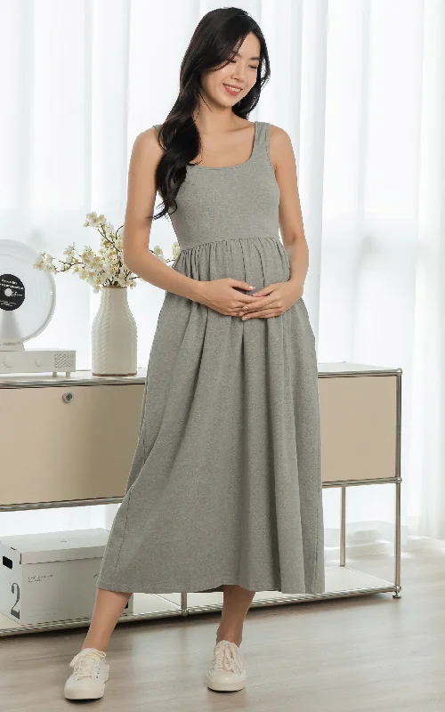 Rosalie Nursing Dress in Grey Knitted unclassified dresses