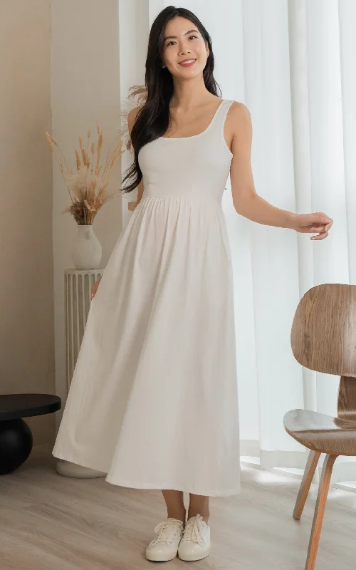 Rosalie Nursing Dress in White Luxury unclassified dresses