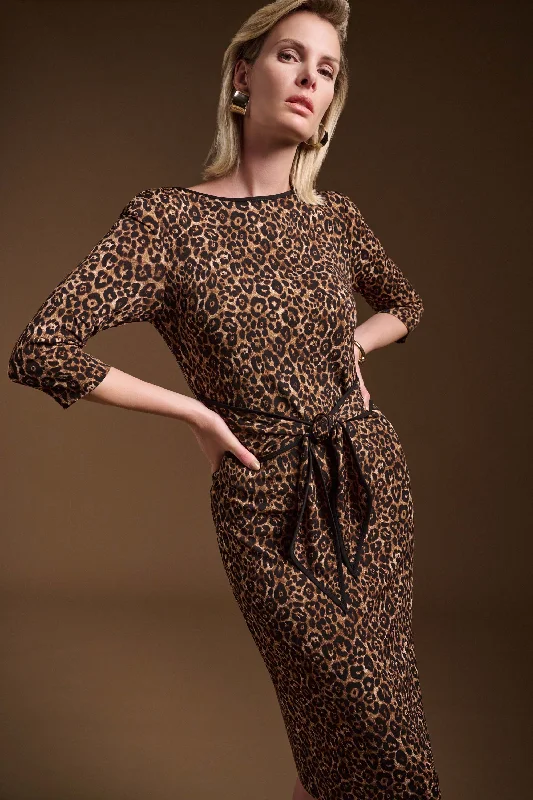 Silky Knit Animal Print Sheath Dress Best floral dresses for beach vacations