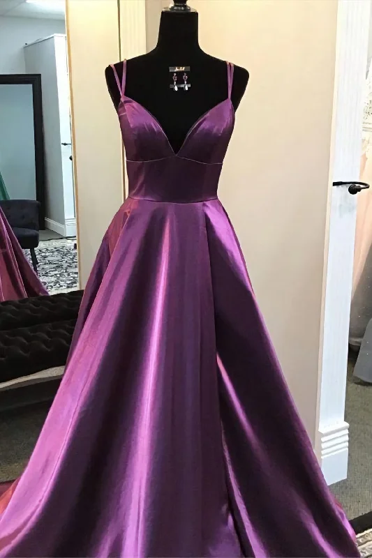 Simply Elegant Purple Prom Dress With Double Straps 2444 Flowy unclassified dresses