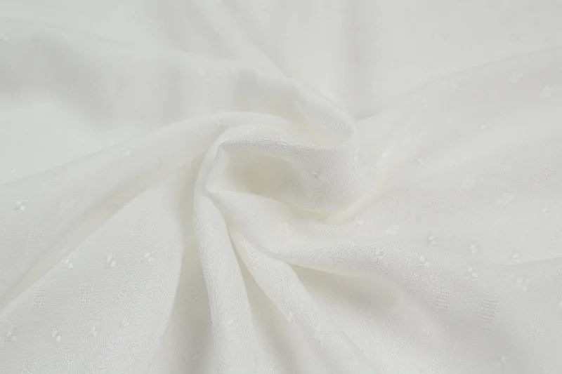 Soft Viscose Jacquard for Blouses and Dresses - White High-low unclassified dresses