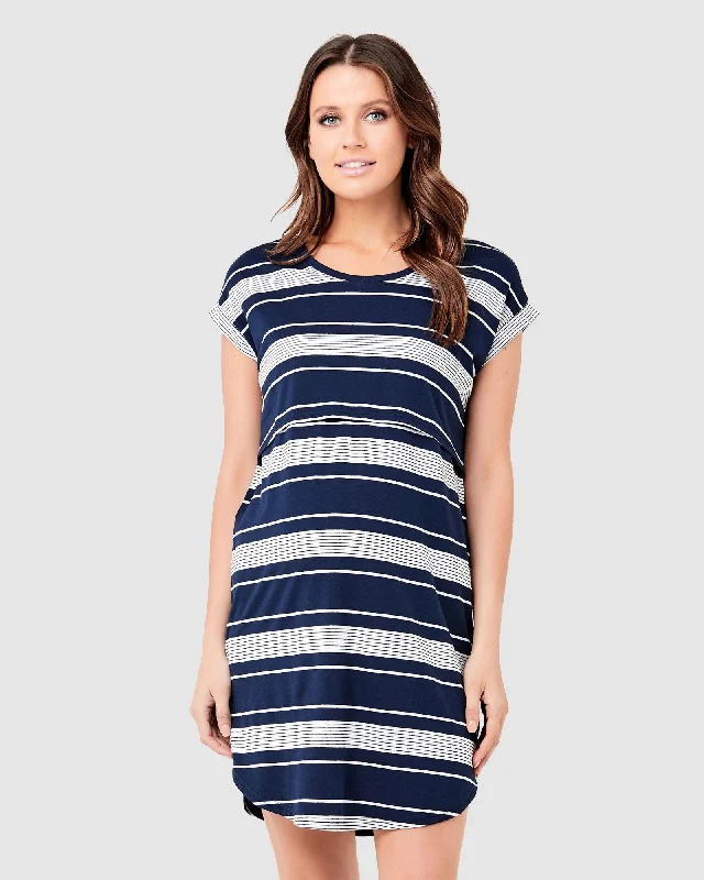 Stevie Nursing Lounge Dress in Indigo Trendy new unclassified dresses