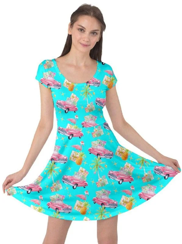 Tropical Christmas Cap Sleeve Dress [IN STOCK] Cotton unclassified dresses