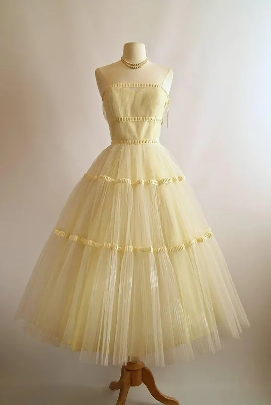 Vintage Yellow Dress, Homecoming Dress Designer unclassified dresses