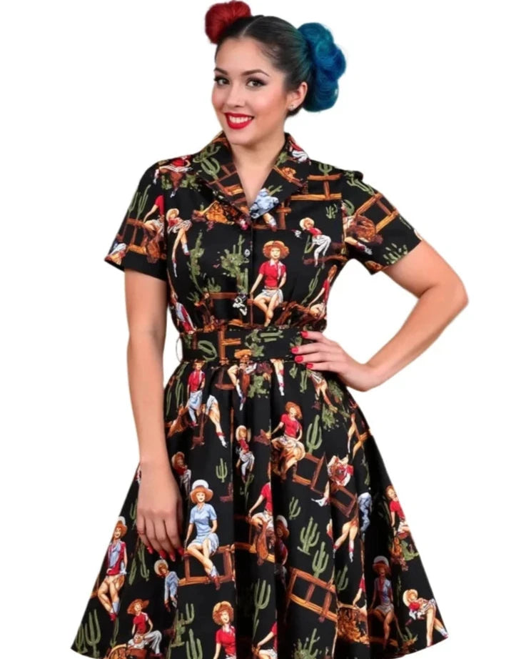 Western Cowgirl Vintage Swing Dress Y2K unclassified dresses