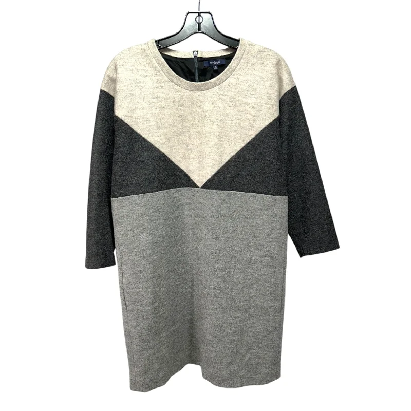 Geotilt Shift Dress In Wool Blend Colorblock By Madewell In Grey, Size: S Designer unclassified dresses