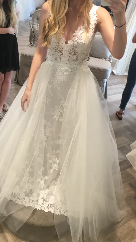 Lazaro Venice Lace Simple Lace Gown