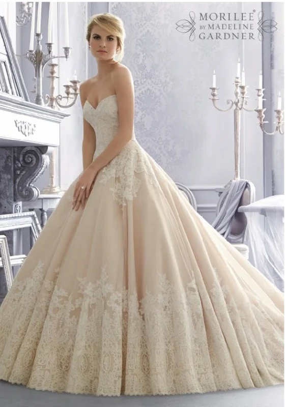 Mori Lee Lace Ball Gown Lace Gown Glam