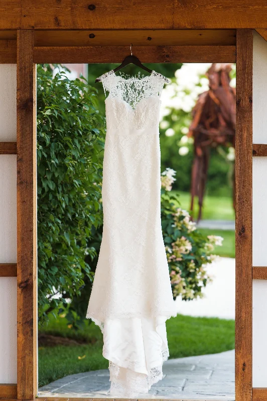 Amy Kuschel One-of-a-Kind Babe Style with Fleur de Vie Lace Lace Wedding Gown