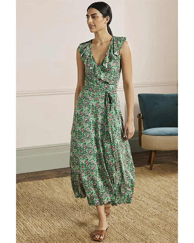 Boden Saskia Wrap Jersey Maxi Dress Long Floral Skirt