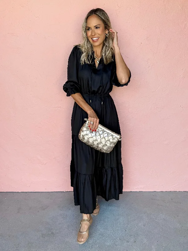 Love Found Tiered Maxi Dress-Black Plaid Maxi Skirt