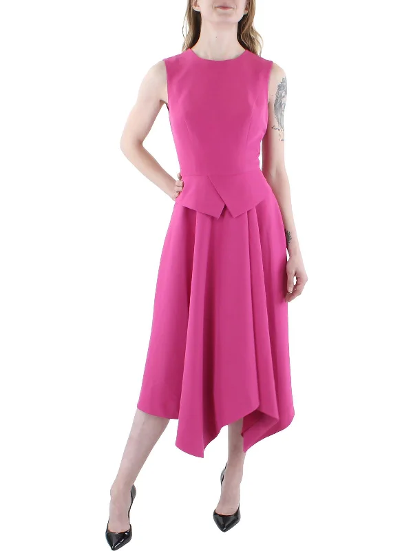 Womens Midi Handkerchief Hem Cocktail and Party Dress Casual A-line Skirt