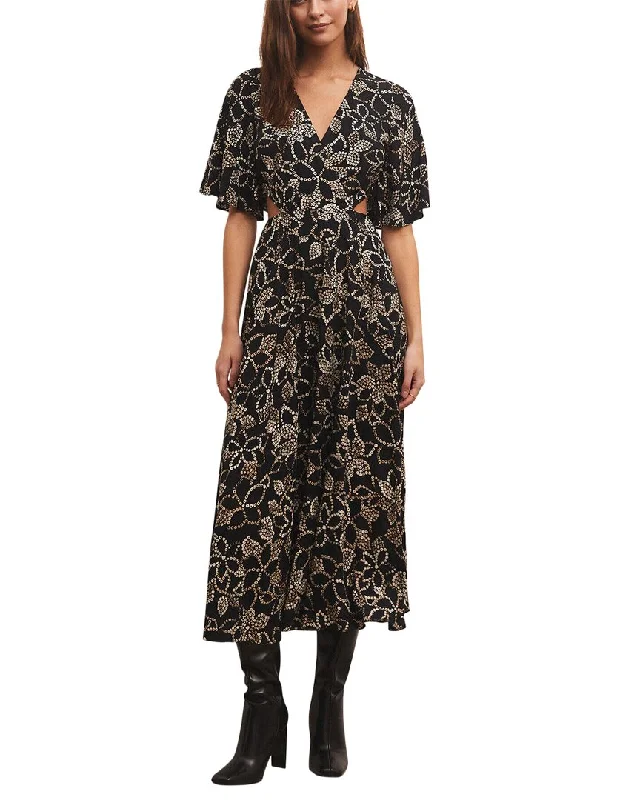 Z SUPPLY Iris Batik Midi Dress Printed Floral Midi